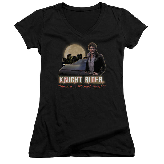 Knight Rider - Full Moon - Junior V-neck - Black