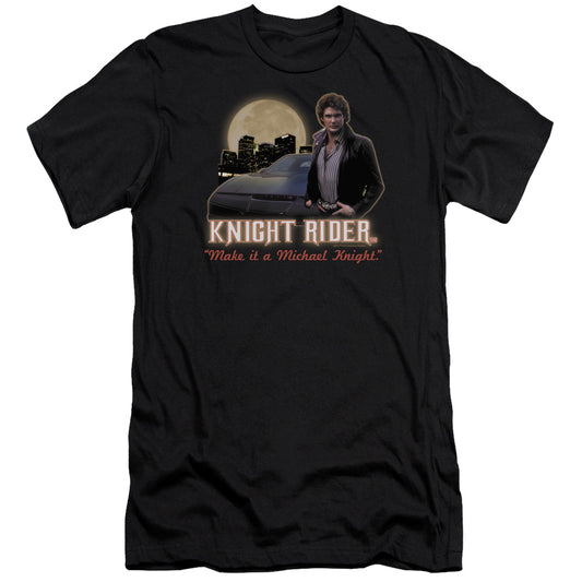 Knight Rider - Full Moon-premuim Canvas Adult Slim Fit 30/1 - Black