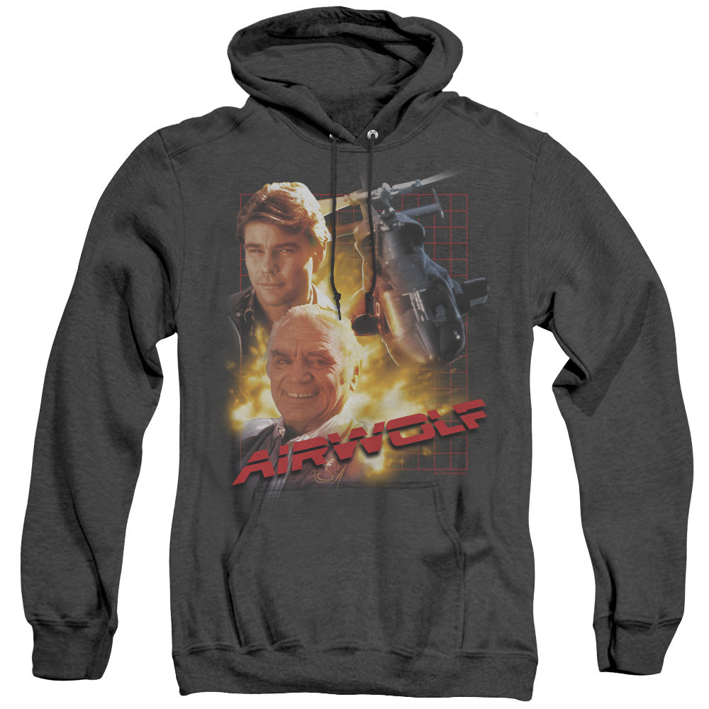 Airwolf - Airwolf - Adult Heather Hoodie - Black