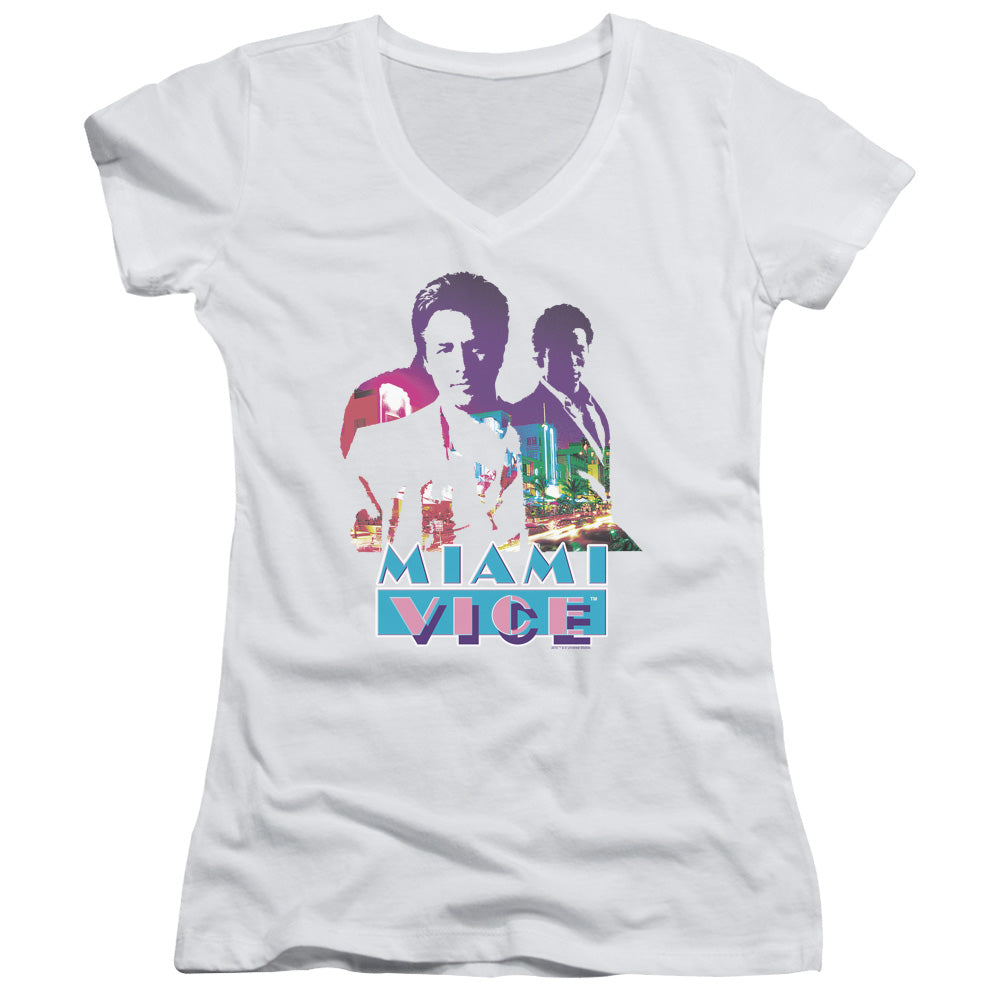 Miami Vice - Crockett And Tubbs - Junior V-neck - White
