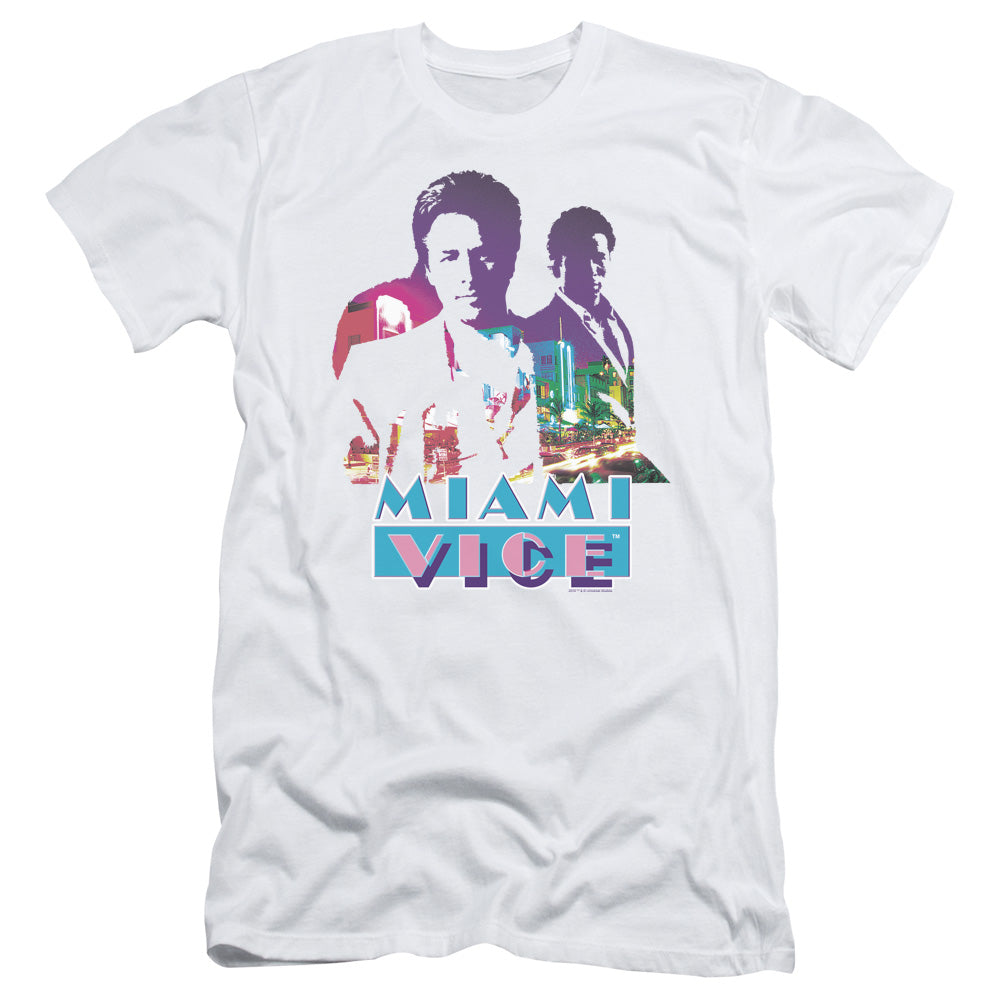 Miami Vice - Crockett And Tubbs - Short Sleeve Adult 30/1 - White T-shirt