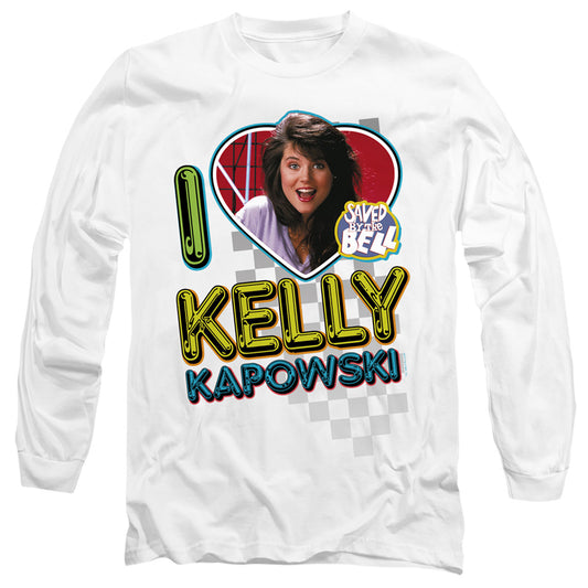 Saved By The Bell - I Love Kelly - Long Sleeve Adult 18/1 - White T-shirt