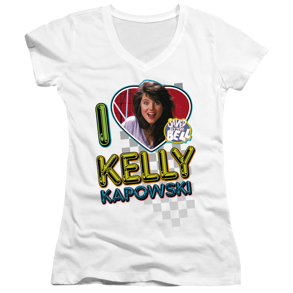 Saved By The Bell - I Love Kelly - Junior V-neck - White