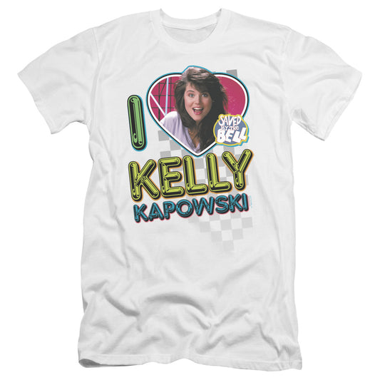 Saved By The Bell - I Love Kelly-premuim Canvas Adult Slim Fit 30/1 - White