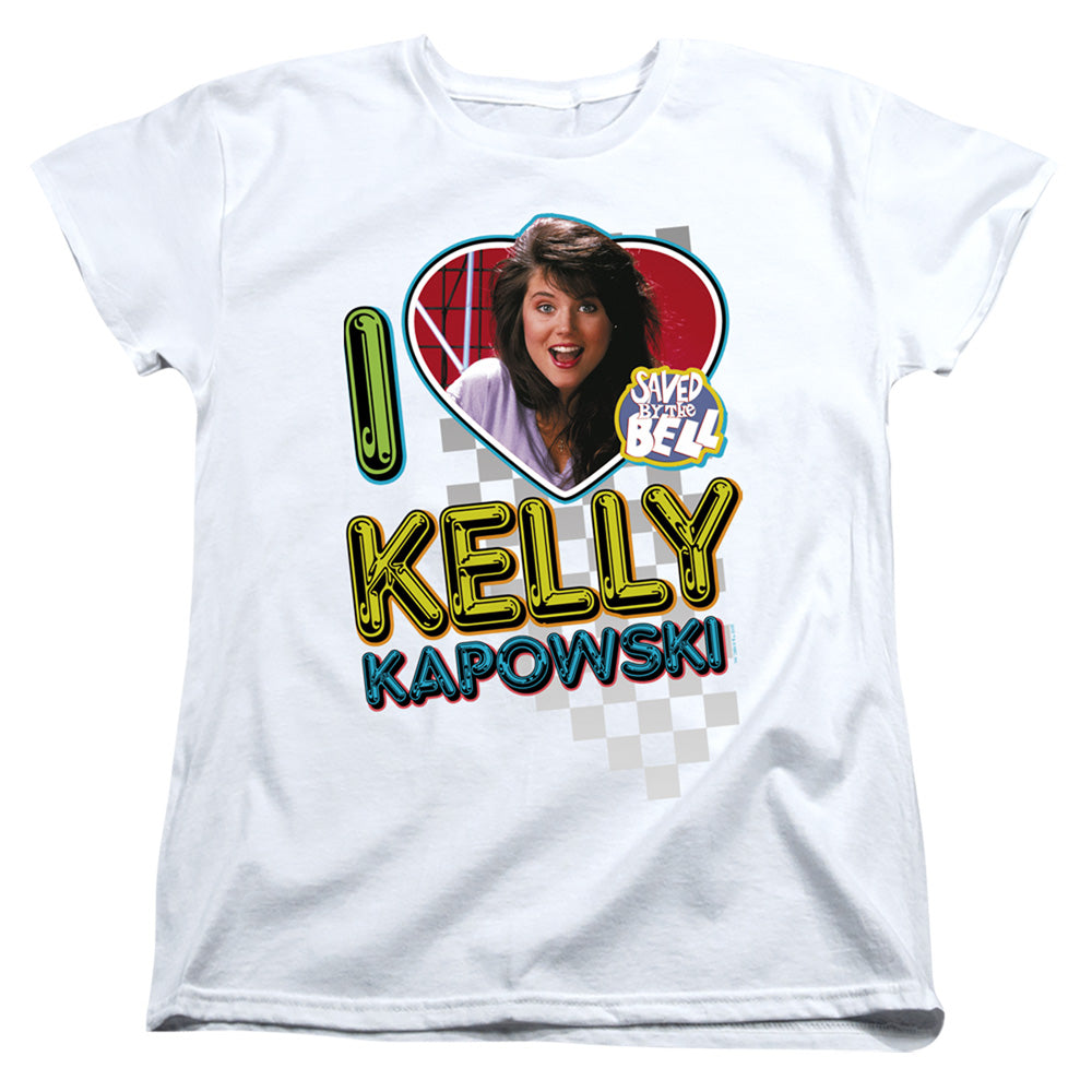 Saved By The Bell - I Love Kelly - Short Sleeve Womens Tee - White T-shirt