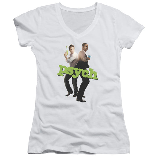 Psych - Hands Up - Junior V-neck - White