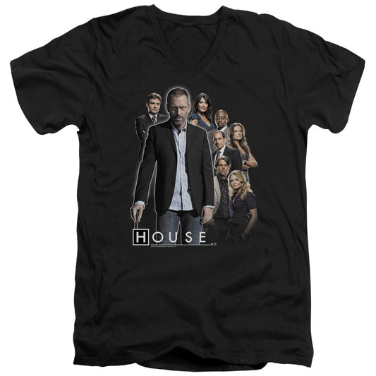 House - Crew - Short Sleeve Adult V-neck - Black T-shirt