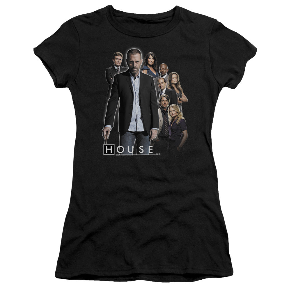 House - Crew - Short Sleeve Junior Sheer - Black T-shirt