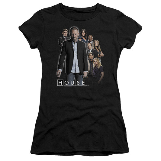 House - Crew - Short Sleeve Junior Sheer - Black T-shirt