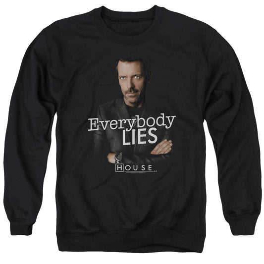 House - Everybody Lies - Adult Crewneck Sweatshirt - Black