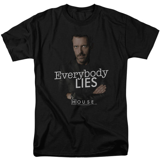 House - Everybody Lies - Short Sleeve Adult 18/1 - Black T-shirt