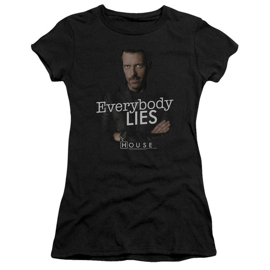 House - Everybody Lies - Short Sleeve Junior Sheer - Black T-shirt