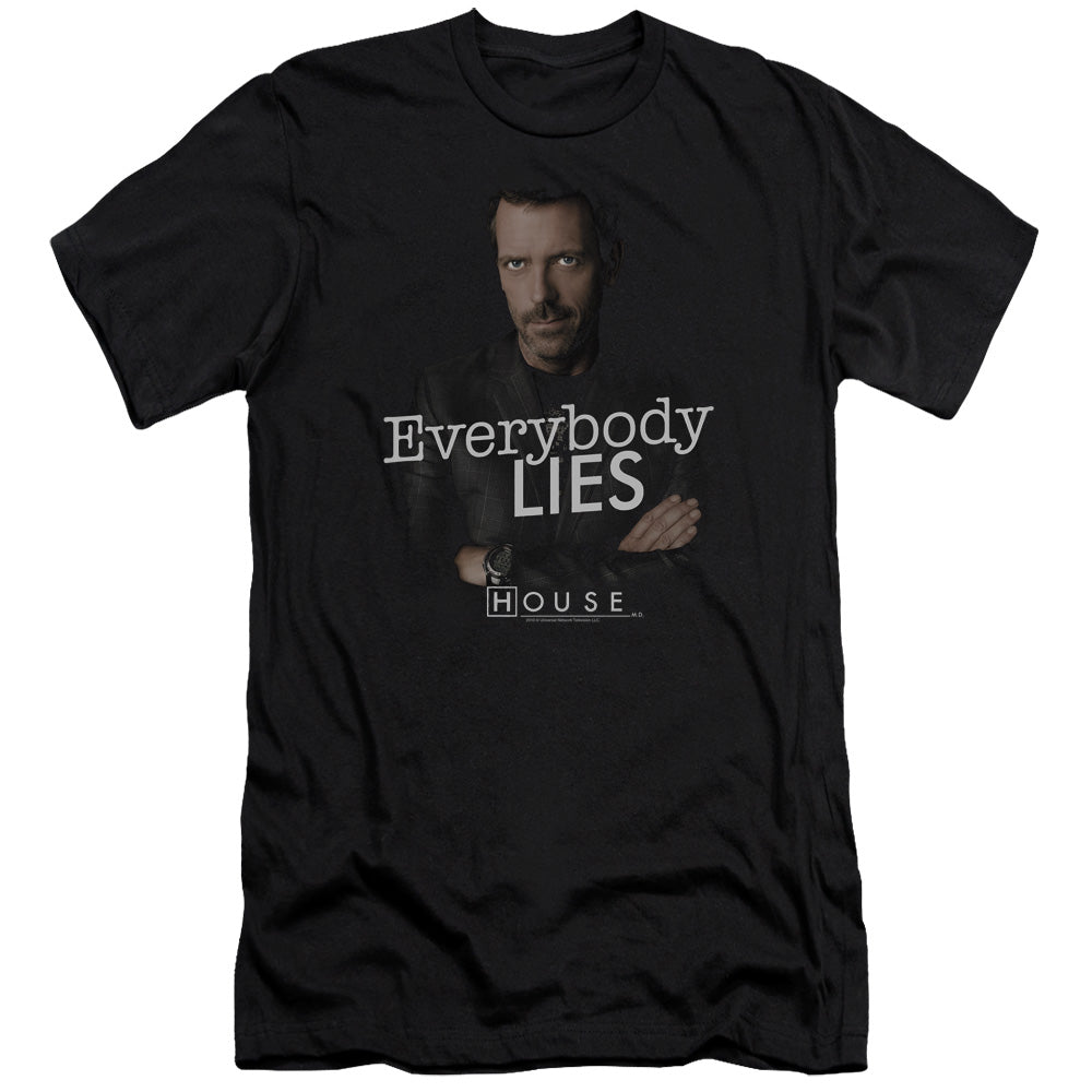 House - Everybody Lies-premuim Canvas Adult Slim Fit 30/1 - Black