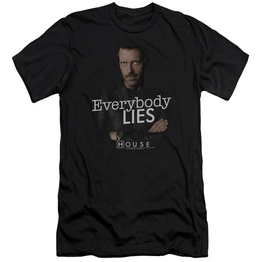 House - Everybody Lies-premuim Canvas Adult Slim Fit 30/1 - Black