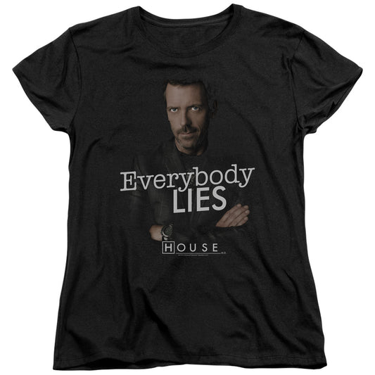 House - Everybody Lies - Short Sleeve Womens Tee - Black T-shirt