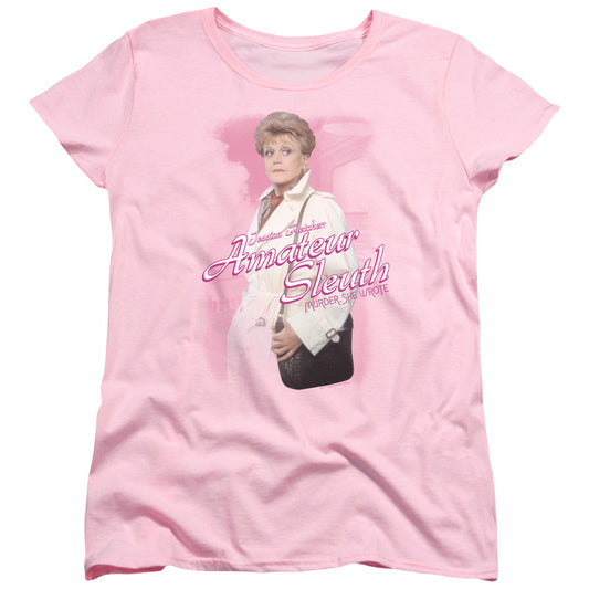 Murder She Wrote - Amateur Sleuth - Short Sleeve Womens Tee - Pink T-shirt