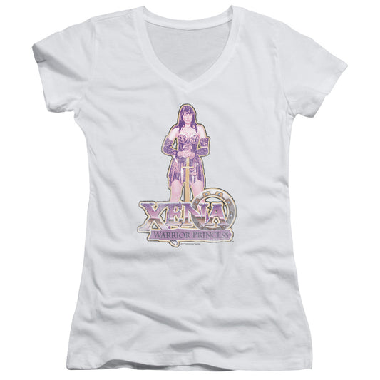 Xena - Stand - Junior V-neck - White