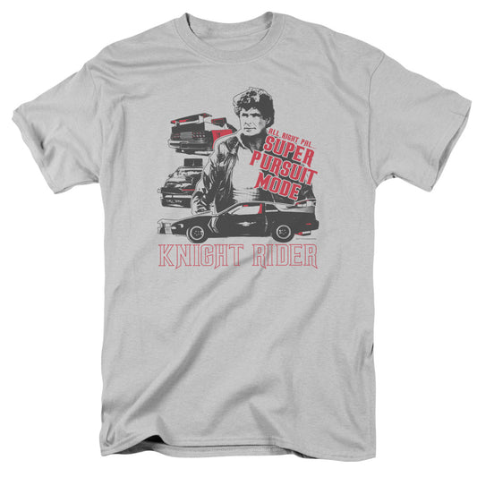 Knight Rider - Super Pursuit Mode - Short Sleeve Adult 18/1 - Silver T-shirt