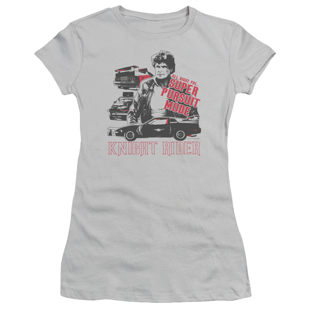 Knight Rider - Super Pursuit Mode - Short Sleeve Junior Sheer - Silver T-shirt