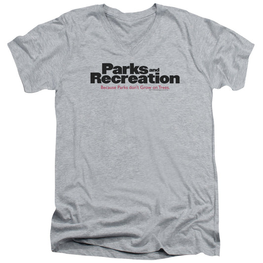 PARKS AND REC LOGO - S/S ADULT V-NECK - ATHLETIC HEATHER T-Shirt
