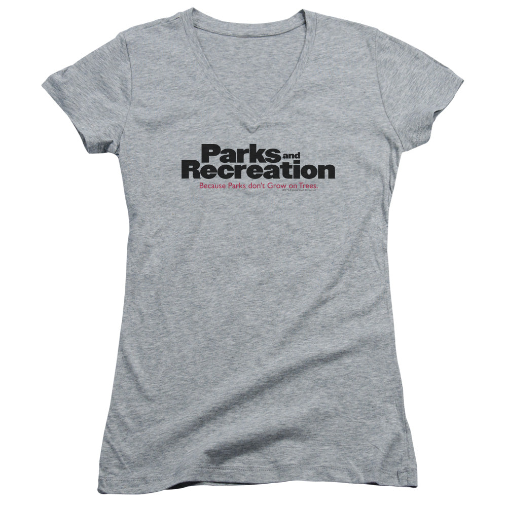 Parks And Rec Logo - Junior V-neck - Athletic Heather