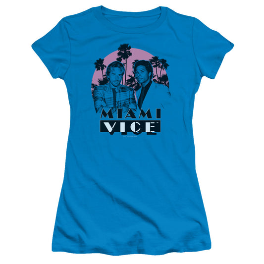 Miami Vice - Stupid - Short Sleeve Junior Sheer - Turquoise T-shirt