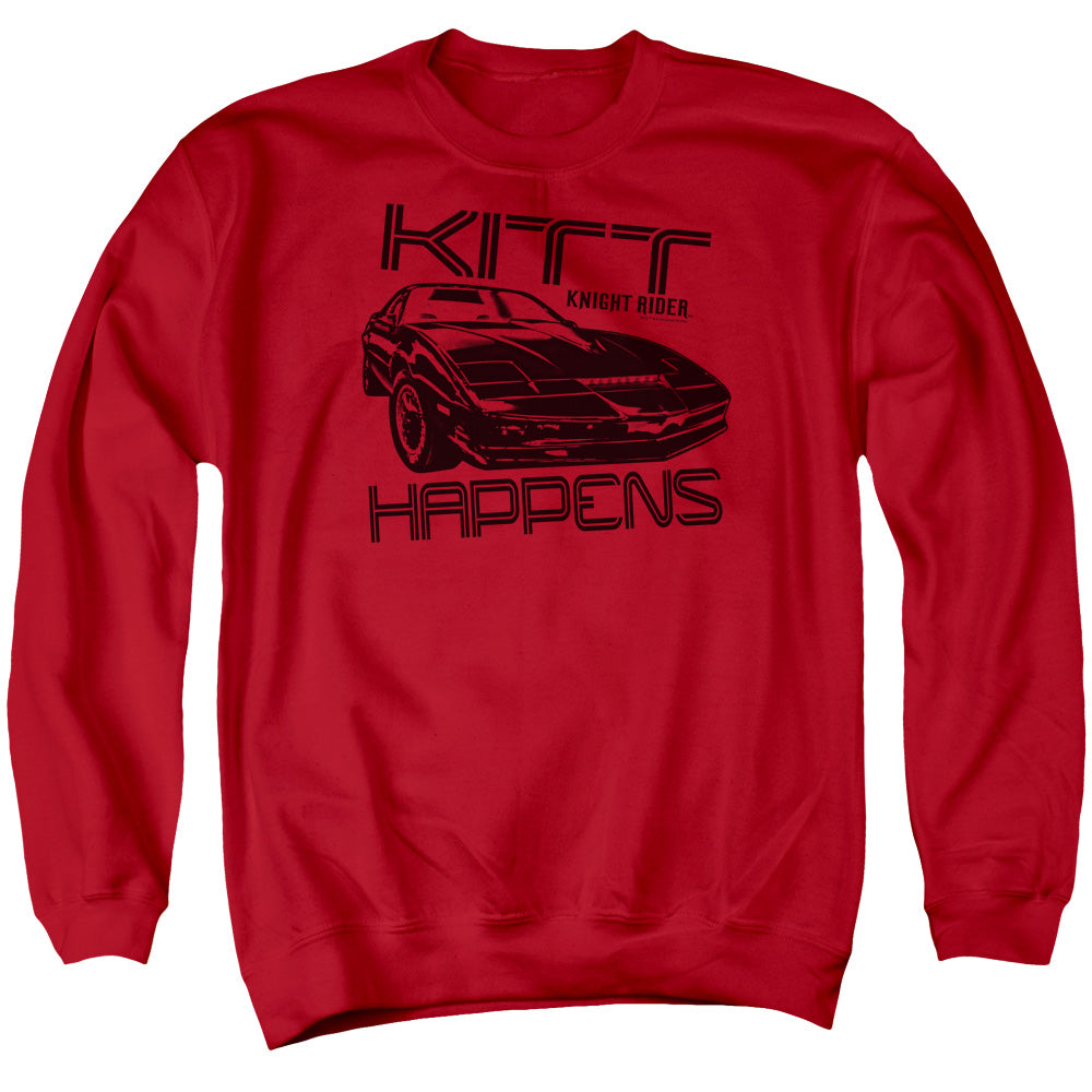 Knight Rider - Kitt Happens - Adult Crewneck Sweatshirt - Red