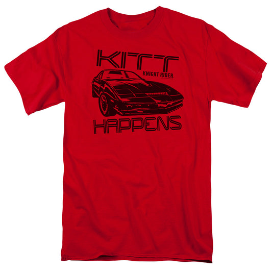 Knight Rider - Kitt Happens - Short Sleeve Adult 18/1 - Red T-shirt