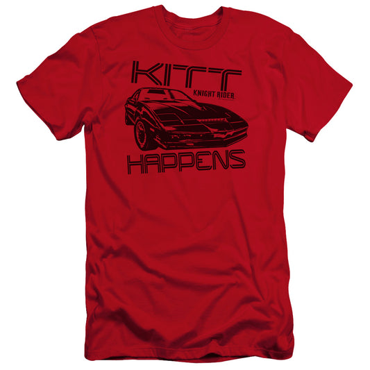 Knight Rider - Kitt Happens-premuim Canvas Adult Slim Fit 30/1 - Red