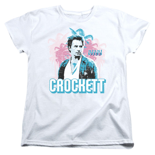 Miami Vice - Crockett - Short Sleeve Womens Tee - White T-shirt