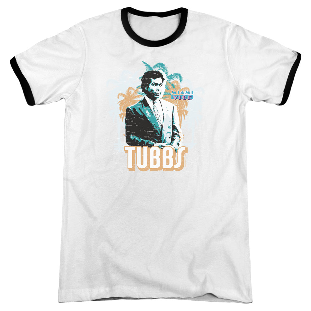 Miami Vice Tubbs - Adult Ringer - White/black