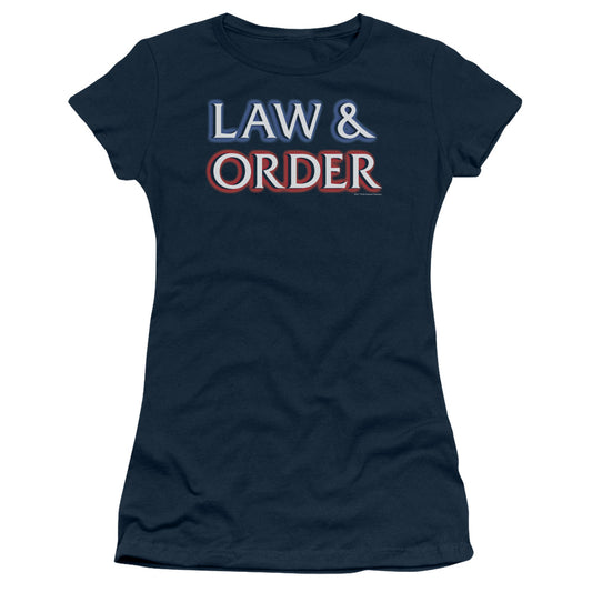 Law And Order - Logo - Short Sleeve Junior Sheer - Navy T-shirt