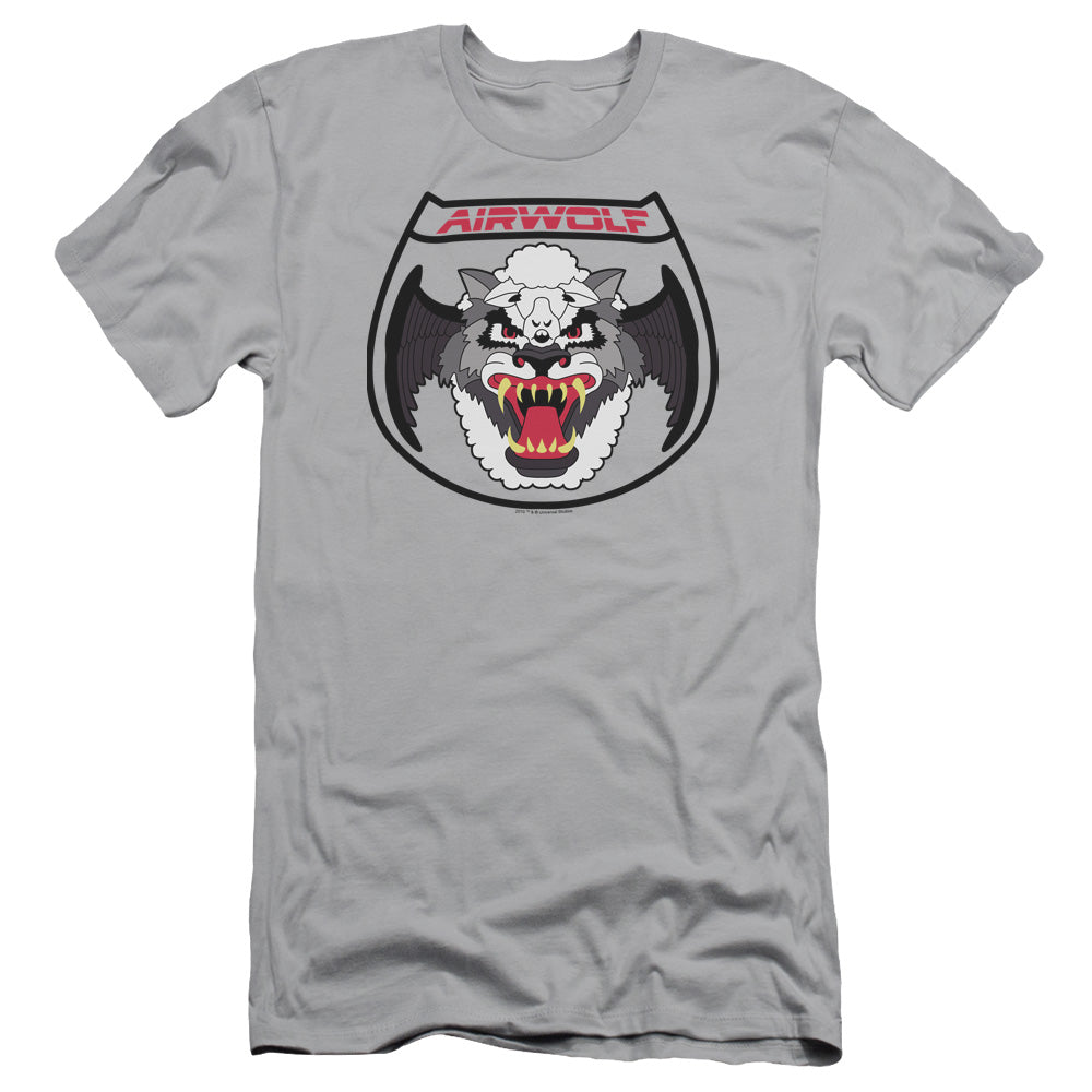 Airwolf - Patch - Short Sleeve Adult 30/1 - Silver - Sm - Silver T-shirt