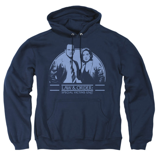 Law And Order Svu - Elliot And Olivia - Adult Pull-over Hoodie - Navy