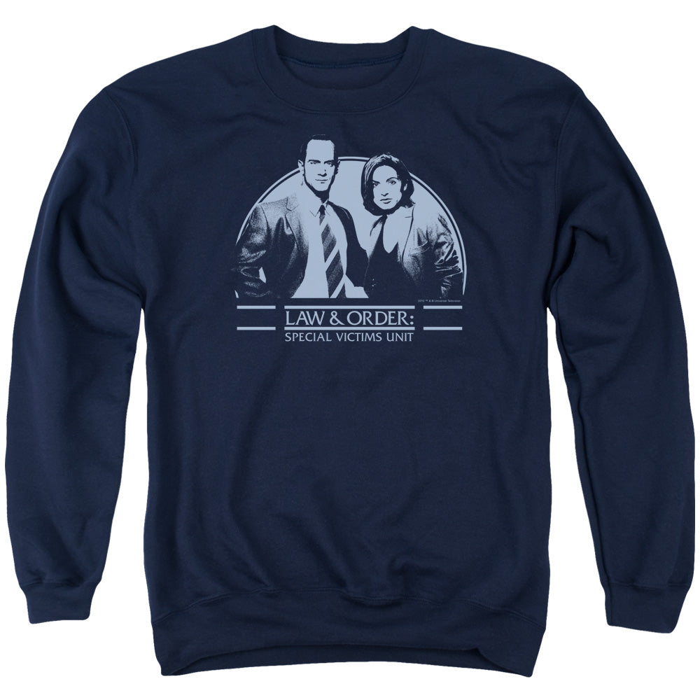 Law And Order Svu - Elliot And Olivia - Adult Crewneck Sweatshirt - Navy