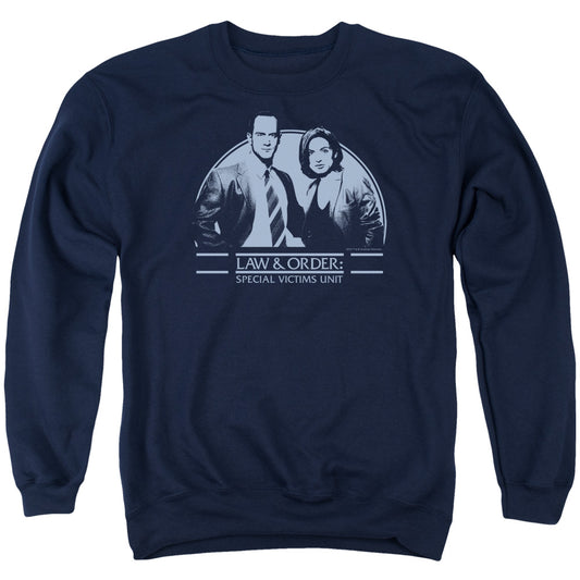 Law And Order Svu - Elliot And Olivia - Adult Crewneck Sweatshirt - Navy