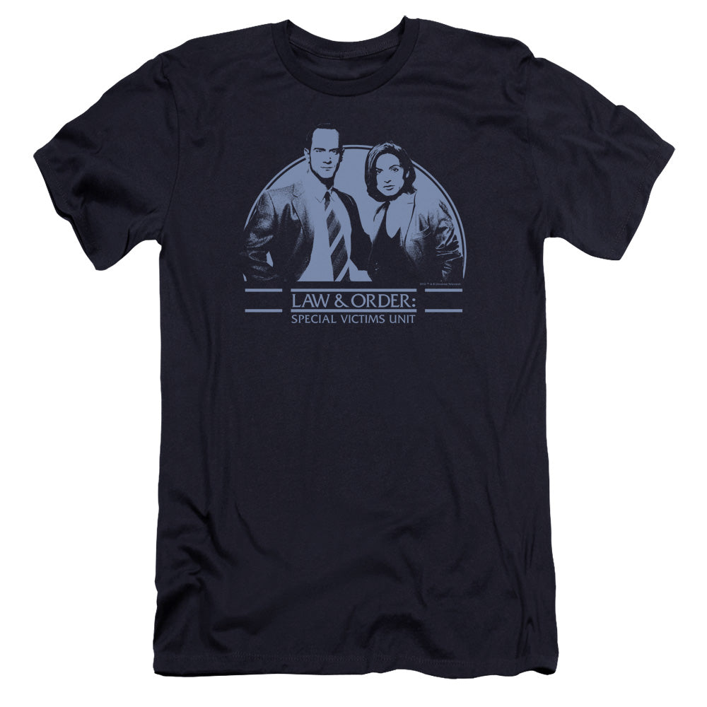Law Order Svu - Elliot And Olivia-premuim Canvas Adult Slim Fit 30/1 - Navy