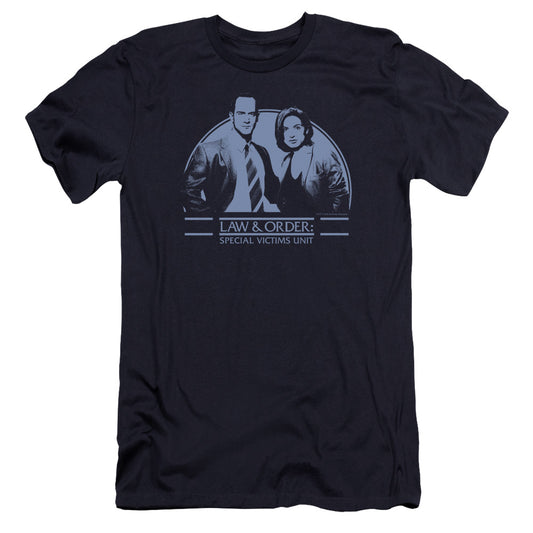 Law Order Svu - Elliot And Olivia-premuim Canvas Adult Slim Fit 30/1 - Navy
