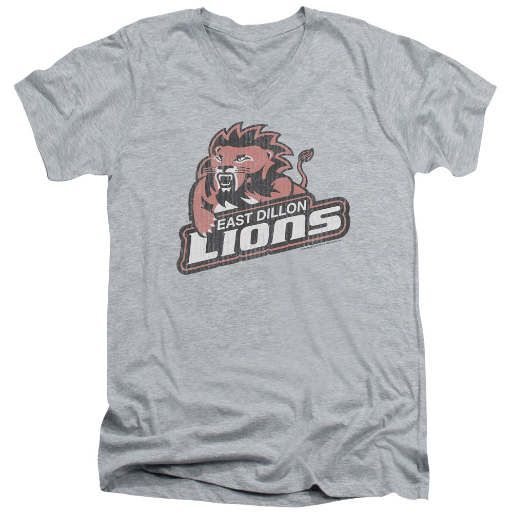 Friday Night Lights - East Dillion Lions - Short Sleeve Adult V-neck 30/1 - Athletic Heather T-shirt