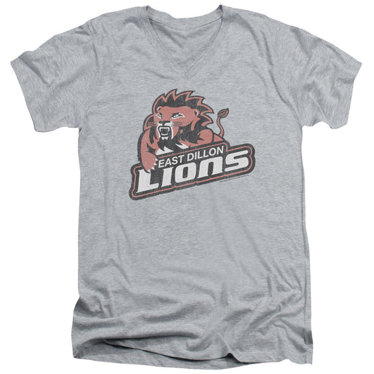 Friday Night Lights - East Dillion Lions - Short Sleeve Adult V-neck 30/1 - Athletic Heather T-shirt