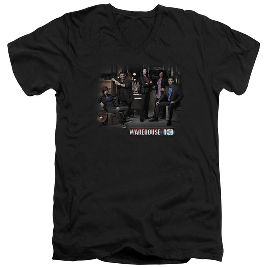 Warehouse 13 - Warehouse Cast - Short Sleeve Adult V-neck - Black T-shirt