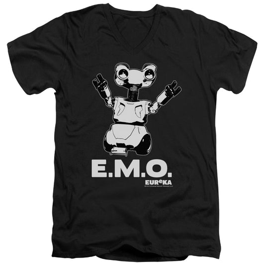 Eureka - Emo - Short Sleeve Adult V-neck 30/1 - Black T-shirt
