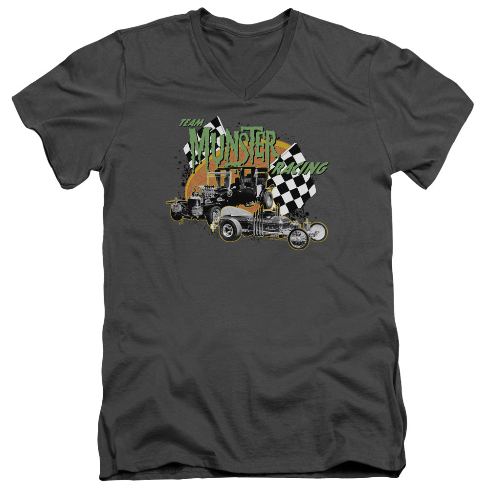 THE MUNSTERS MUNSTER RACING - S/S ADULT V-NECK - CHARCOAL T-Shirt