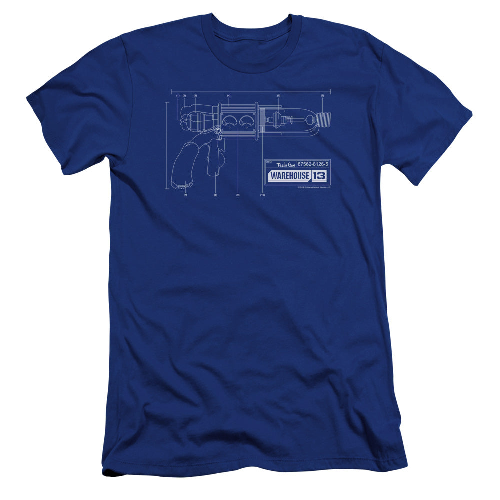 Warehouse 13 - Tesla Gun-premuim Canvas Adult Slim Fit 30/1 - Royal Blue