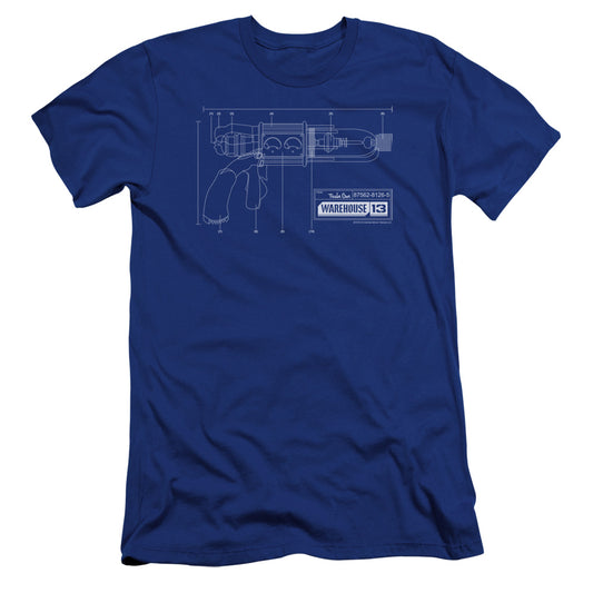 Warehouse 13 - Tesla Gun-premuim Canvas Adult Slim Fit 30/1 - Royal Blue
