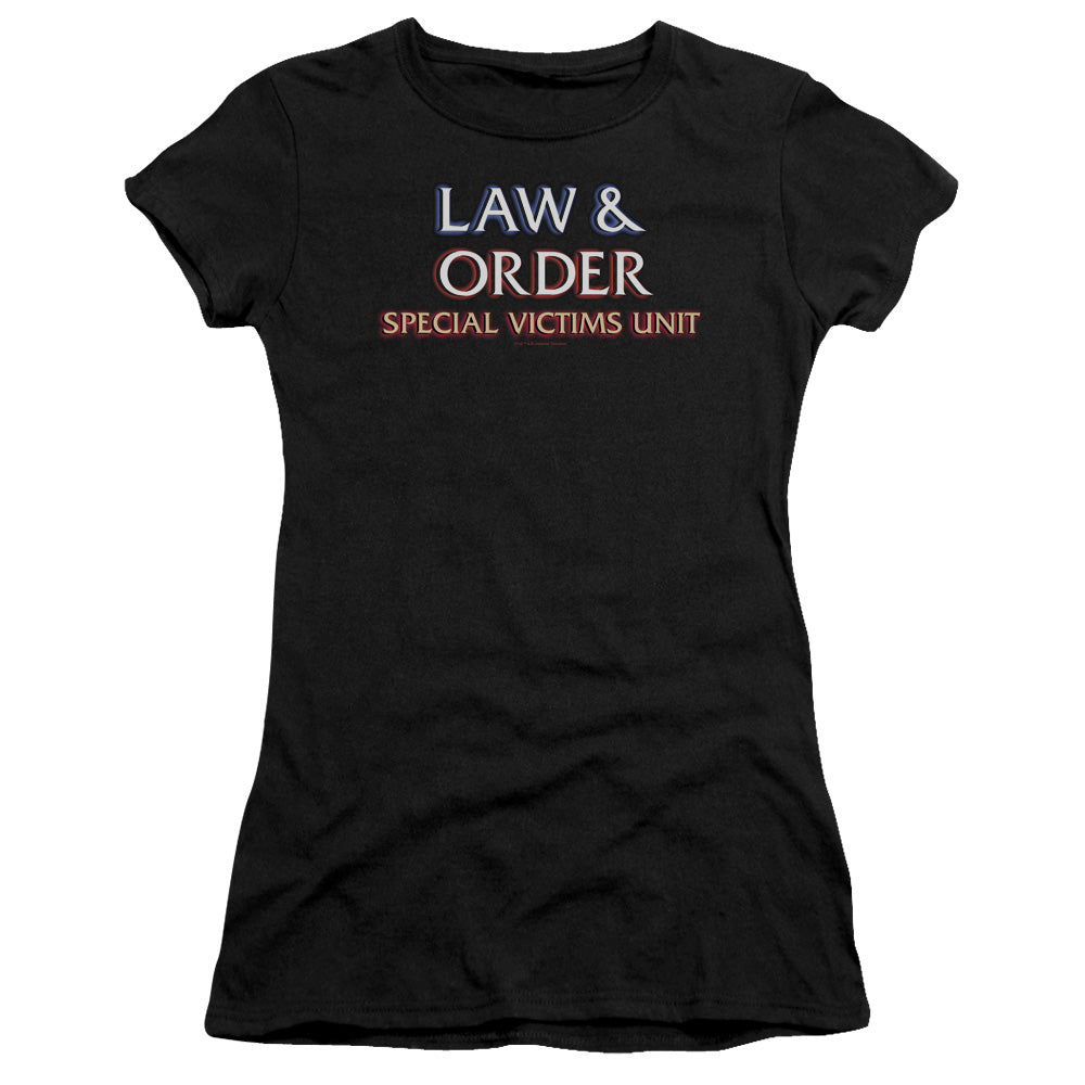 Law And Order Svu - Logo - Short Sleeve Junior Sheer - Black T-shirt