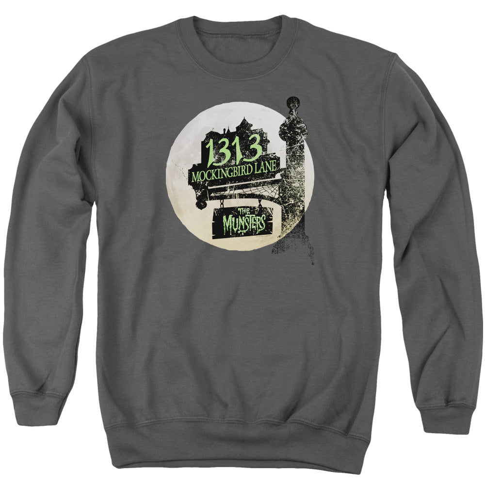 The Munsters - Moonlit Address - Adult Crewneck Sweatshirt - Charcoal