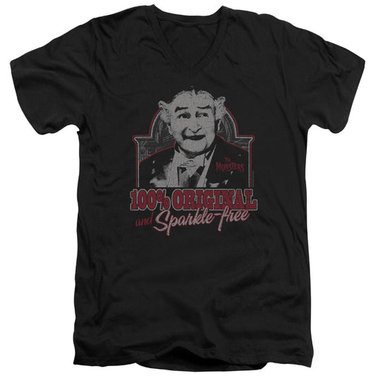 The Munsters - 100% Original - Short Sleeve Adult V-neck - Black T-shirt
