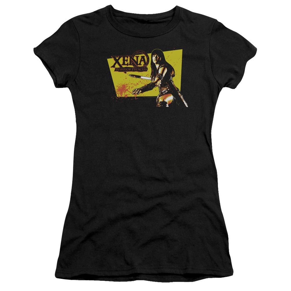 Xena - Cut Up - Short Sleeve Junior Sheer - Black T-shirt