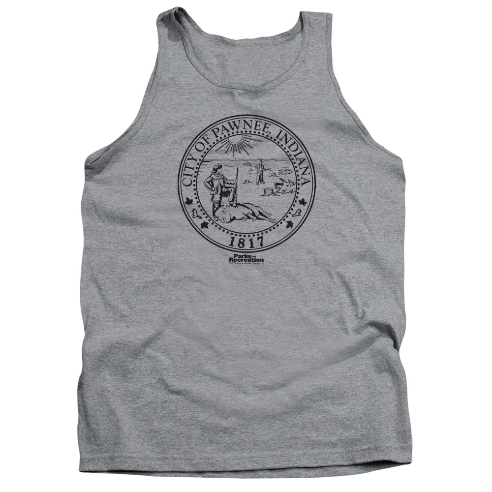 Parks And Rec - Pawnee Seal - Adult Tank - Athletic Heather